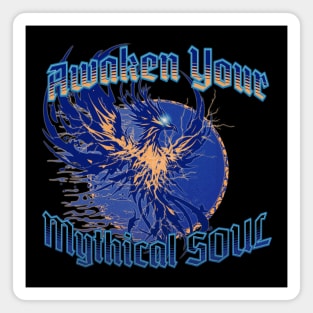 Awaken Your Mythical Soul Blue Phoenix Magnet